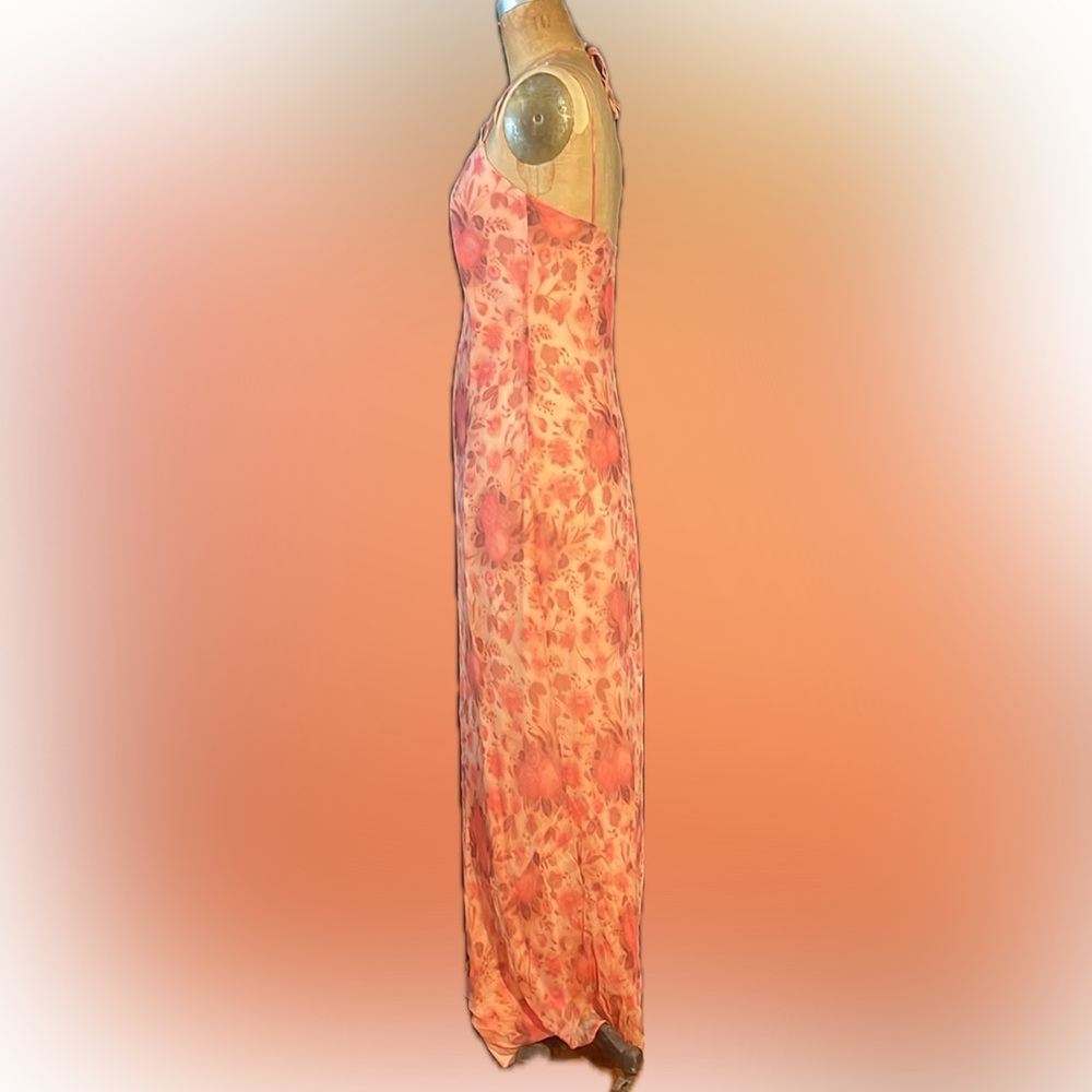Laundry Peach Silk Chiffon Gown With Noted Flaw - image 5